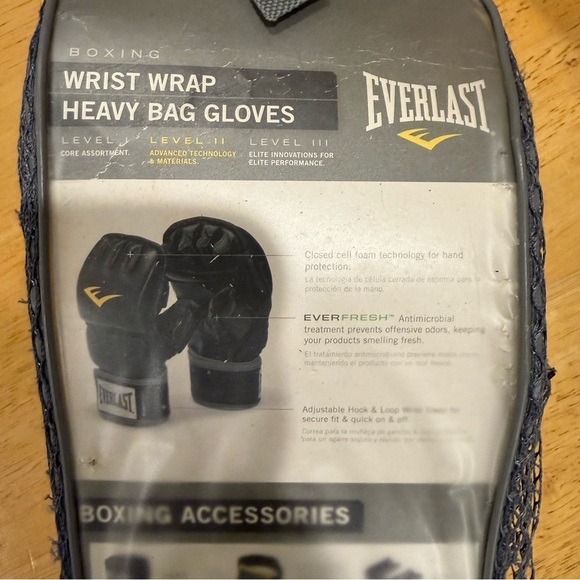 Everlast Black Wrist Wrap Heavy Bag Gloves L/XL EUC! - Picture 4 of 7